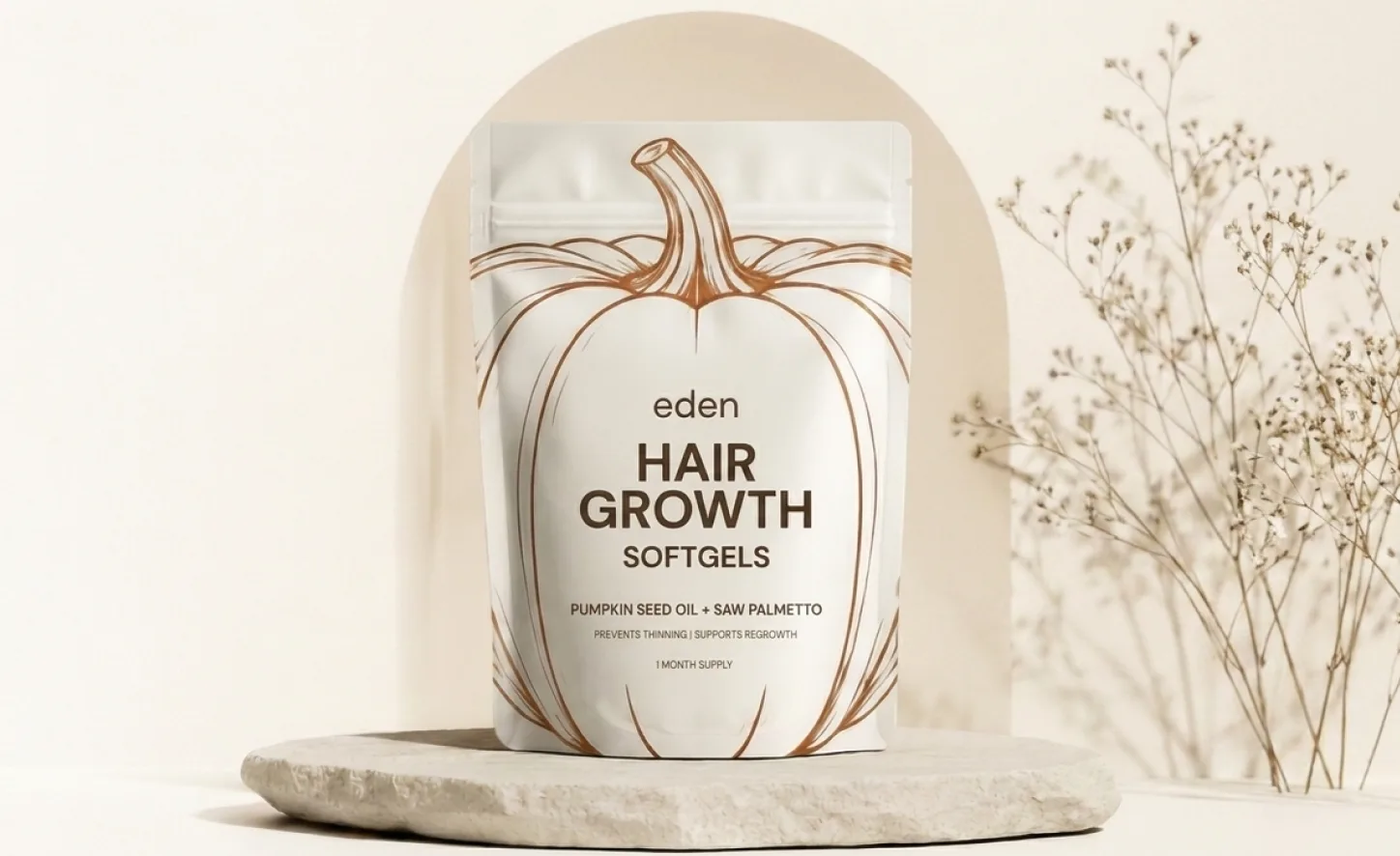 Eden Superfoods hair growth softgels campaign